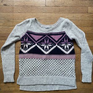 American Eagle AE fair isle open knit sweater shirt size medium women